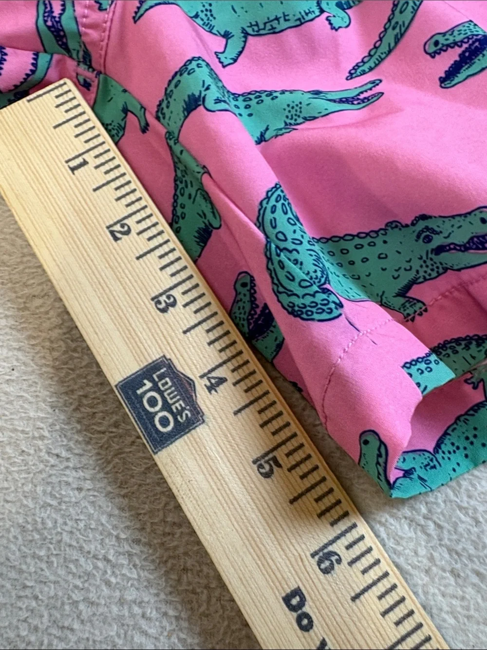 chubbies Pink Swim Trunks with Green Alligator Print